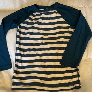 Tea Collection Blue and White Striped Swim Top